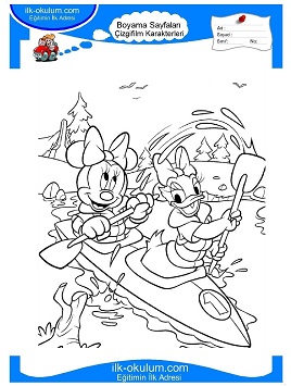 Çocuklar İçin Minnie-Mouse Boyama Sayfaları 